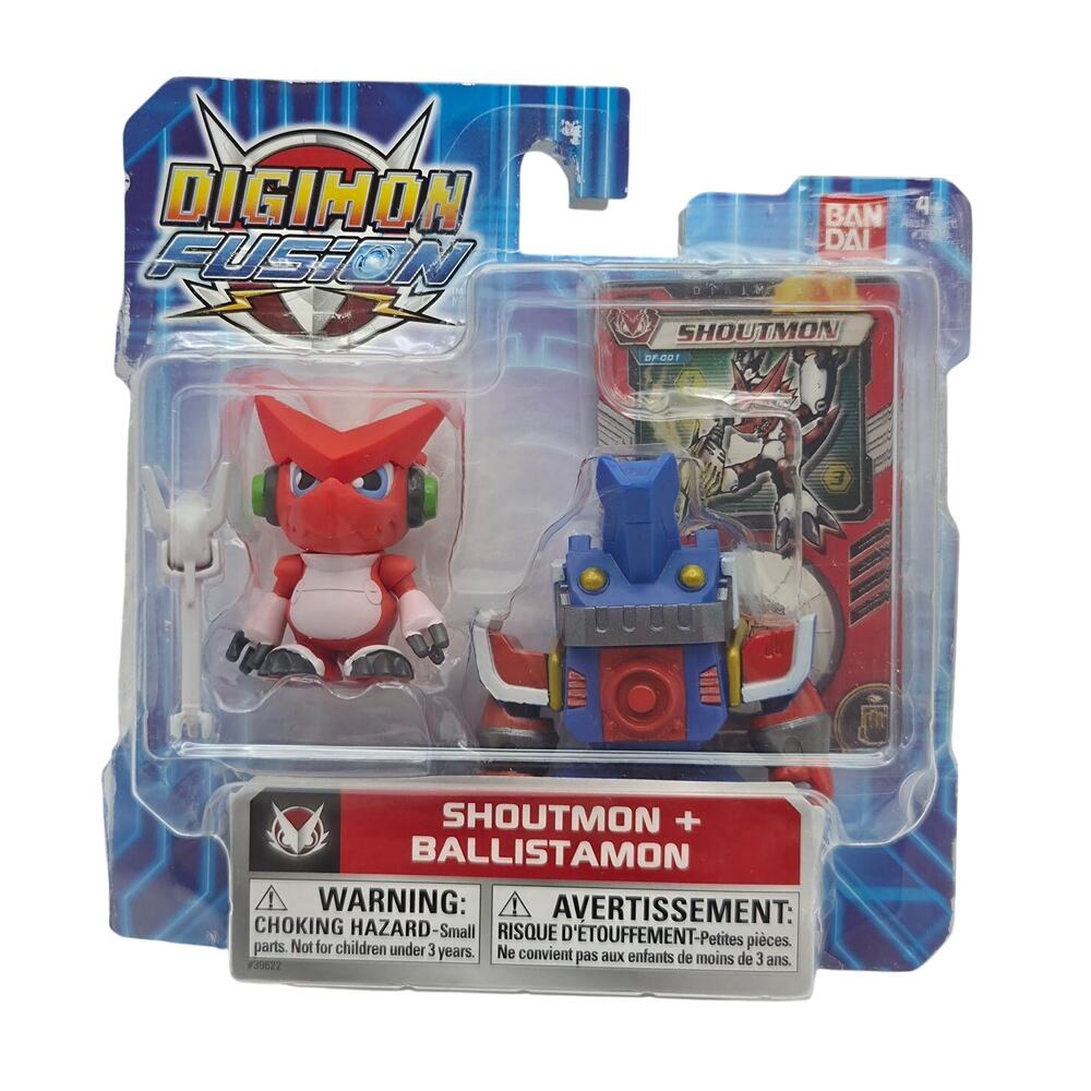 Digimon Fusion Shoutmon + Ballistamon W/ Card Bandai 2013 Brand New